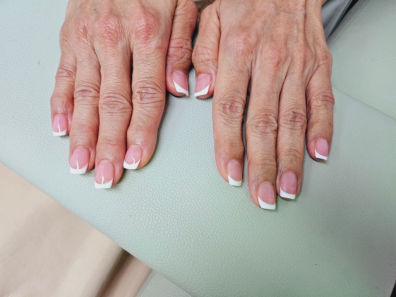Short classic white French tips